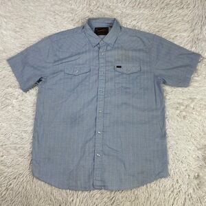 Howler Bros Shirt Mens Large Blue H Bar B Snapshirt Pearl Snap Western Casual L